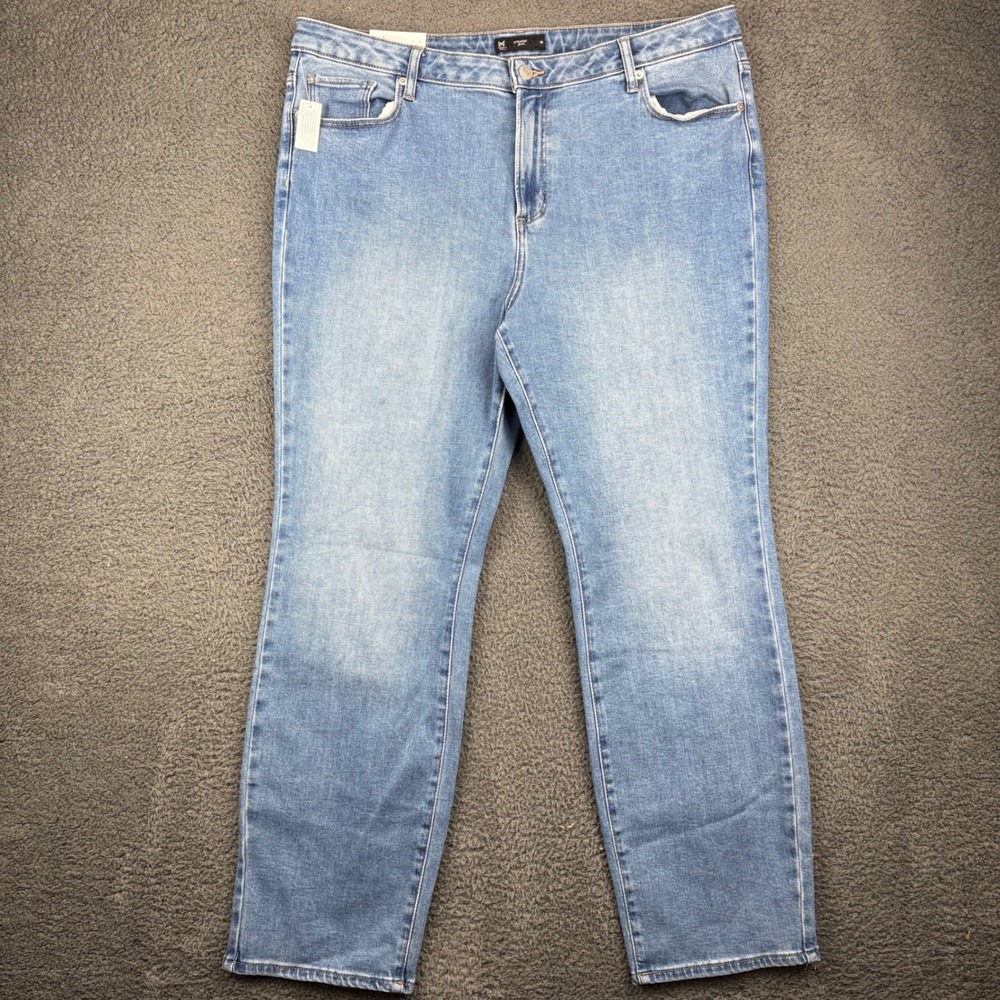 Members Mark Women Straight Leg Jeans‎ Blue Denim Size 18 Medium Wash